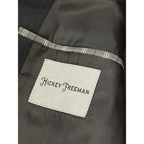 Hickey Freeman Blazer Mens 46L Long Gray Wool Suit Jacket USA Sports Vintage - Picture 2 of 9